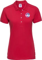 FitProWear Slim-Fit Polo Rosa Dames - Rood - Maat S - Poloshirt - Sportpolo - Slim Fit Polo - Slim-Fit Poloshirt - T-Shirt - Katoen polo - Polo -  Getailleerde polo dames - Getaill