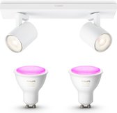 Philips myLiving Runner Spot en saillie - LED - Wit - 2 points lumineux - Incl. Philips Hue White & Color Ambiance Gu10