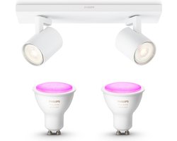 Philips Hue Runner Opbouwspot (Wit) - Wit en Gekleurd Licht - Plafondspot met 2 Lichtpunten - GU10…