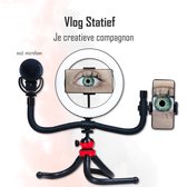 TENTA® Vloggercam statief met Ringlamp - Vlog Kit Ringlight - Selfie Ring Light - Selfie Stick - Monopod