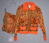 verkleedkleding 1097, krokodillenpak, jasje en rok , volwassenen, oranje, maat 42