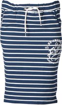 Dames rok terry gestreept marine met witte accenten/print | Maat XL