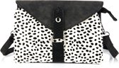 Yoonz - Crossbody Tas - Clutch - Ritssluiting - Verstelbaar En Afneembaar Hengsel - Afneembaar Polsbandje - Cheetah Print - Zwart / Wit