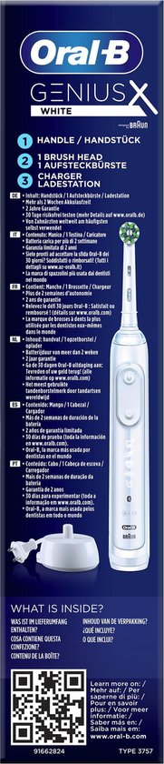 Oral-B Genius X - Wit - Elektrische Tandenborstel - Ontworpen Door Braun - 1 Handvat en 1 opzetborstel - Oral B