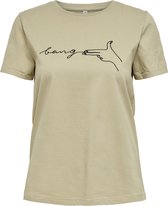 ONLY ONLKITA LIFE REG S/S OUTLINE TOP BOX JRS Dames T-shirt - Maat L