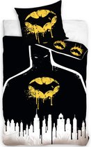 Batman Dekbedovertrek Dark - Katoen - Eenpersoons - 140x200 cm - Zwart