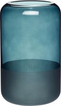 HÜBSCH INTERIOR - Vaas van blauwgroen glas / melkglas - Ø12xh20cm