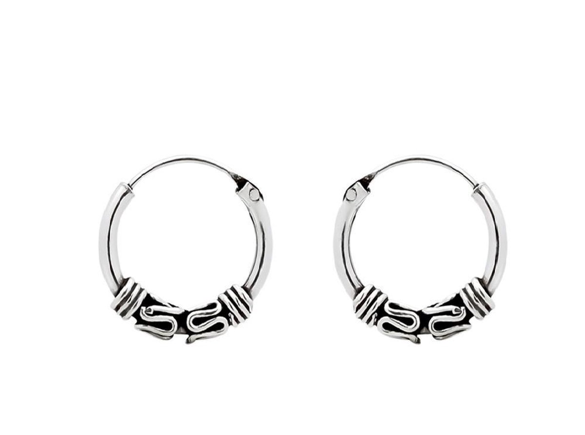WeLoveSilver - zilveren bali hoops oorbellen - 12 mm spiraal design