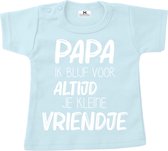 Shirt kind vaderdag-papa ik blijf voor altijd je kleine vriendje-lichtgrijs-Maat 80