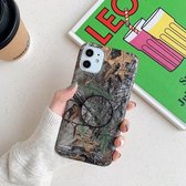 Schokbestendige IMD Camouflage TPU-beschermhoes met houder voor iPhone 12 mini (Fallen Leaves)