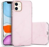 Voor iPhone 12 mini marmerpatroon galvaniseren Phnom Penh TPU telefoon beschermhoes (roze)