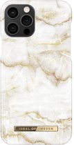iDeal of Sweden iPhone 12 - 12 Pro Backcover hoesje - Golden Pearl Marble