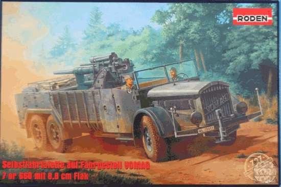 RODEN Modellbausatz 1/72 Vomag Mit 8.8 Flak - Militärmodell Zum Zusammenbauen