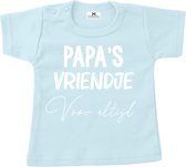 Shirt papa's vriendje voor altijd-lief cadeau voor papa-lichtgrijs-Maat 86