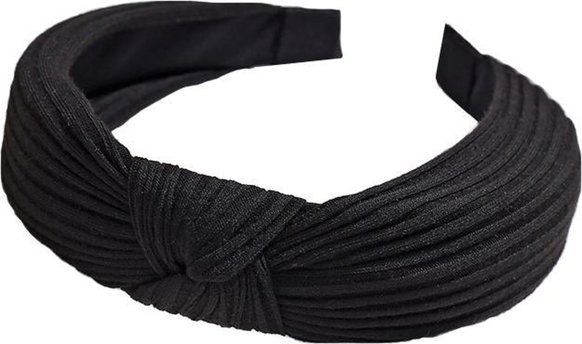 Knitted Diadeem / Haarband | Zwart | Katoen | Fashion Favorite
