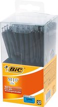 Balpen Bic M10 Clic Medium Zwart Per 50 stuks