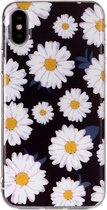 GadgetBay Prachtige Bloemen TPU hoesje iPhone X XS - Madeliefjes zwart