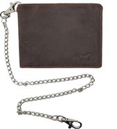 Heren Portemonnee - Portefeuille - Extra Dun - Leer - RFID - Mannen wallet - Bruin Hunter ketting