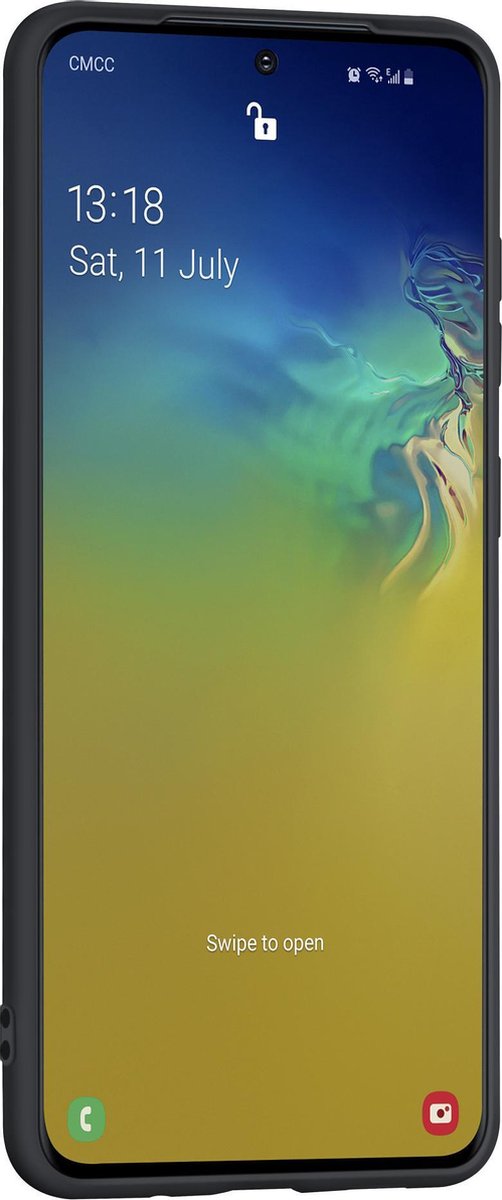 basichoesjes MAT Zwart siliconen TPU Backcover Hoesje Geschikt geschikt voor Samsung Galaxy S20 + PLUS flexibel hoesje (1,5mm dik)