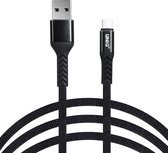 UNIQ Accessory USB Type-C Kabel 200cm snellader dataoverdracht - Zwart