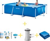 Piscine - Frame Pool - 300 x 200 x 75 cm - Comprend le kit d'entretien WAYS, la pompe de filtration et le tapis de sol