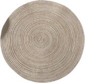 Placemat Kunststof Tafelkleed Onderlegger | Decoratieve Placemats | Ø38 cm | Rond | Geweven Beige
