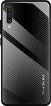 Voor Galaxy A50 Texture Gradient Glass-beschermhoes (zwart)