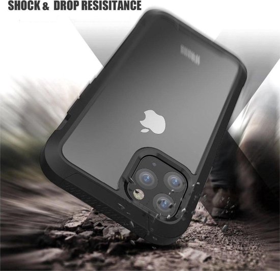 Coque arrière Apple iPhone 12 Pro Max - Zwart / Rose - Armure antichoc - Hybride - Testée contre les chutes