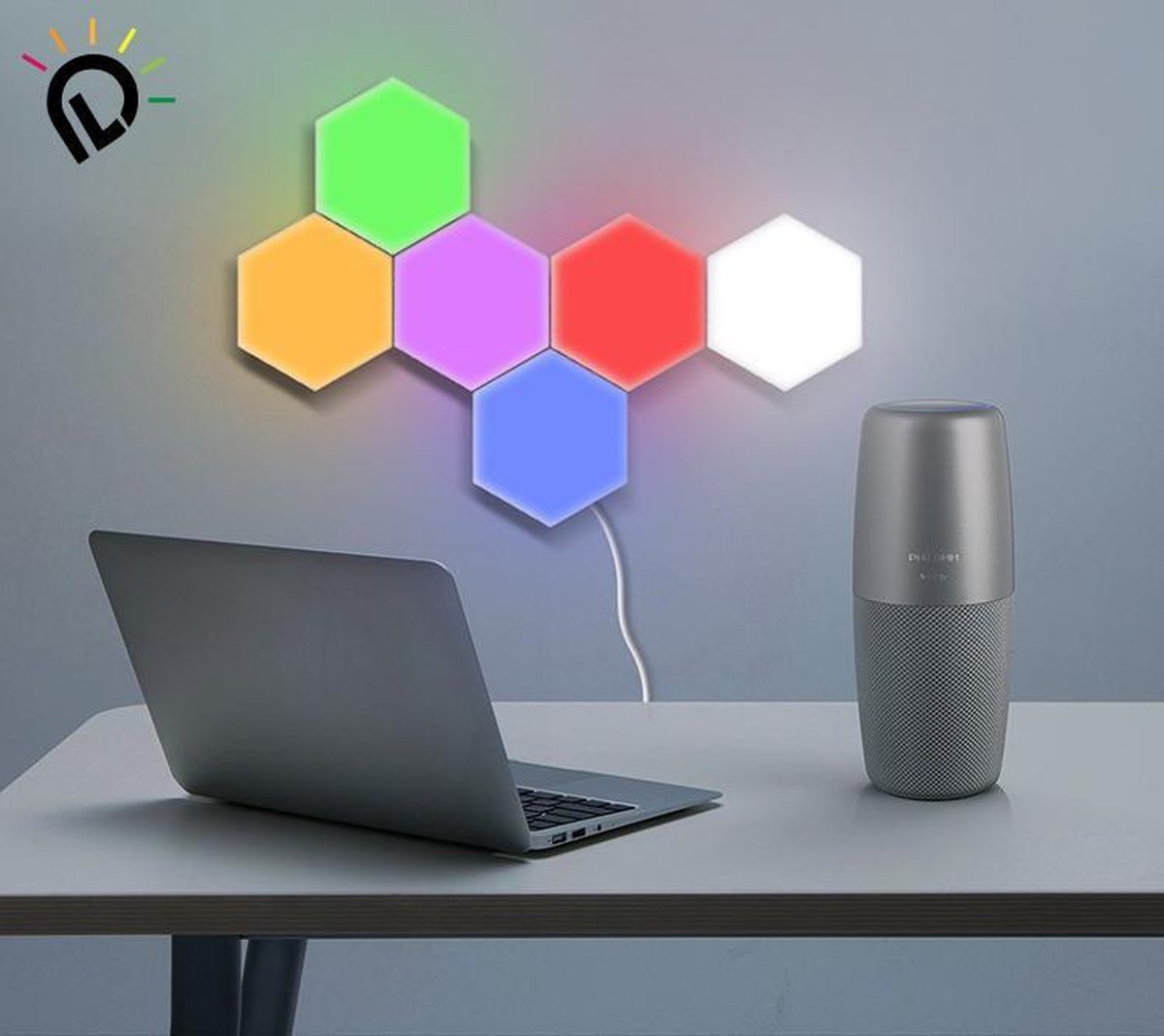 GeoLed ® Touch + afstandsbediening | Led verlichting - Sfeerverlichting | RGB 6x Led panelen | Hexagon | Gaming accesoires