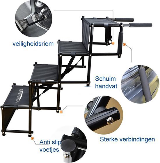 KESSER® Hondenhelling - Loopplank - Hondentrap - Opvouwbaar - Zwart