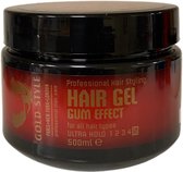 Gold Style- Hair gel - gum effect-bubblegum haar gel - haargel - ultra hold - barber - haarstyling - 500 ml
