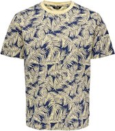 Only & Sons T-shirt Onspercival Life Reg Ss Aop Tee 22020588 Pale Banana Mannen Maat - XS