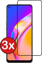 Screenprotector Geschikt voor OPPO A94 Screenprotector Glas Gehard Tempered Glass Full Cover - Screenprotector Geschikt voor OPPO A94 Screen Protector Screen Cover - 3 PACK
