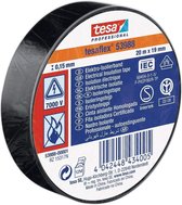 Tesa - Isolatietape - 20 M x 19 MM - Zwart - Veilig Werken - Elektra Tape