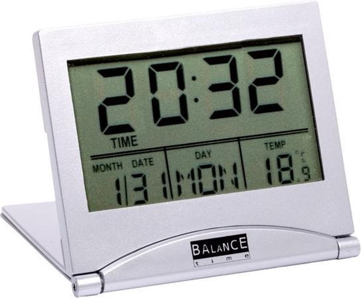 Reiswekker LCD Zilver