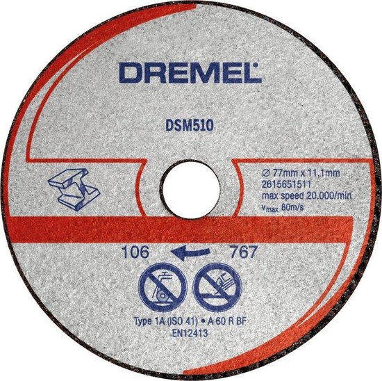 Disque de coupe pour métal et plastique Dremel 2615S510JB