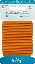 Habby elastiek 3mm| Rond gebreid | Oranje | 5 meter | Hobby - Knuteselen - Naai elastiek