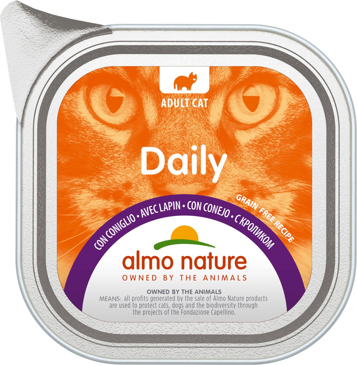 Almo Nature Natvoer voor Katten - Daily Menu Kuipje - 32 x 100g - met Kalf - 32 x 100 gram