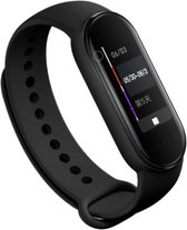 Siliconen Smartwatch bandje - Geschikt voor  Xiaomi Mi Band 5 siliconen bandje - zwart - Horlogeband / Polsband / Armband