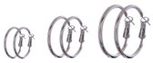 Nouka oorbellen, zilveren oorringen kaart set van 3 paar