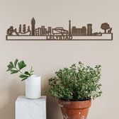 Skyline Lelystad notenhout - 60cm- City Shapes wanddecoratie