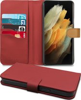 H√∏yde - Vegan lederen bookcase hoes - 100% Biologisch Afbreekbaar - Samsung Galaxy S21 Ultra - Rood