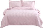 Luxe bed_Beddensprei_brulo_sprei – 228x243 cm – incl 2x kussenslopen -roze