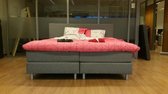 TipTopBedden - Boxspring AMSTERDAM | 120x210 | incl. hoofdbord, matras en topper | Grijs