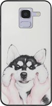 ADEL Siliconen Back Cover Softcase Hoesje Geschikt Voor Samsung Galaxy J6 (2018) - Husky Hond