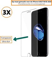 Fooniq Screenprotector Transparant 3x - Geschikt Voor Apple iPhone 7/6/6S/8/SE 2020