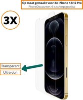 Fooniq Screenprotector Transparant 3x - Geschikt Voor Apple iPhone 12/12 Pro