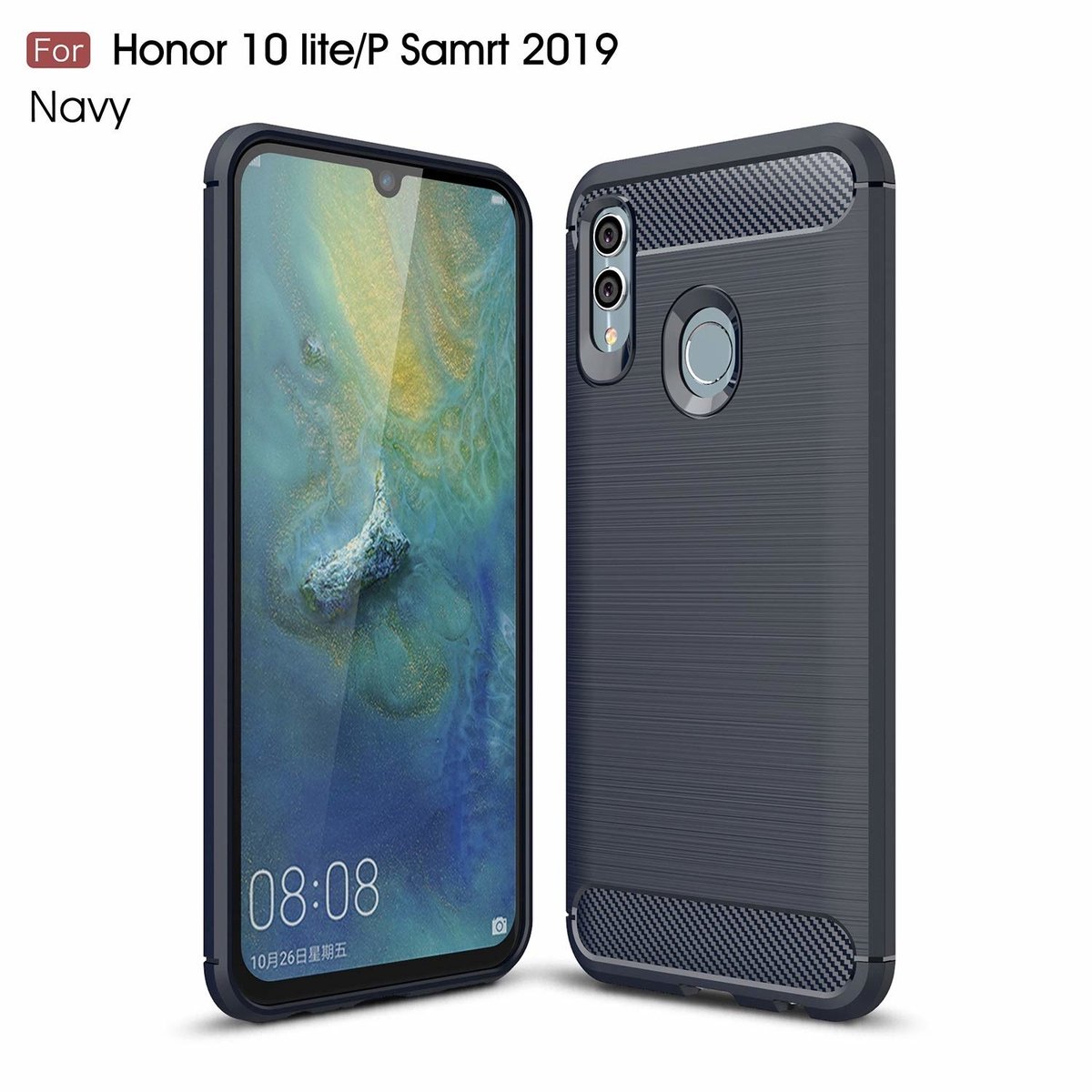 Ntech Soft Brushed TPU Hoesje Geschikt voor Huawei P Smart 2019 - Donker Blauw