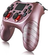 Draadloze controller geschikt voor Playstation 4 met trilfunctie - roze
