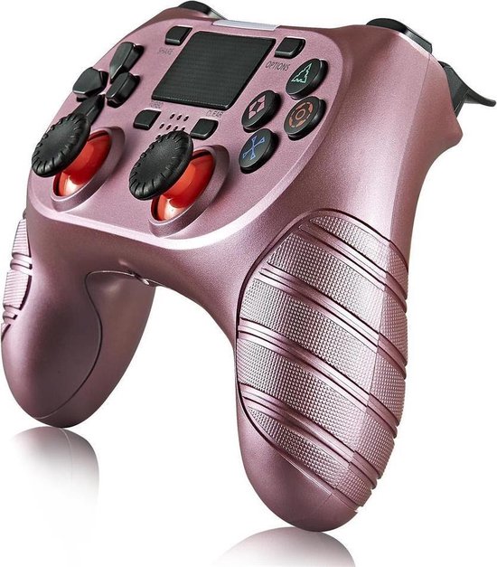 Draadloze controller geschikt voor Playstation 4 met trilfunctie – roze
